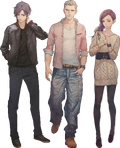 Team C (Junpei Tenmyouji, Carlos and Akane Kurashiki).