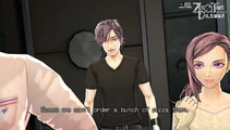 "Guess we can't order a pizza then." Junpei in Control.