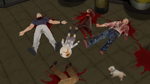 Diana bleeding to death on the floor after being shot by Eric.