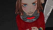 Diana with an explosive death collar around her neck.
