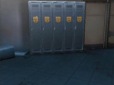 A group of lockers in the Infirmary.