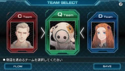 Team Select screen