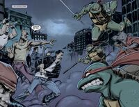 IDW TMNT Issue 1 Turtles and Splinter vs. Old Hob and the Thugs