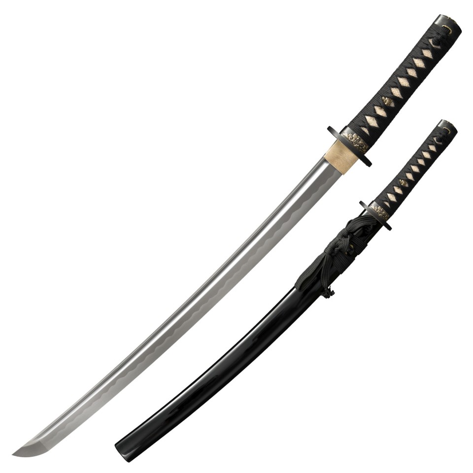 Wakizashi Japanese Sword Clay Tempered 1095 Carbon Steel Shell Inlaid Saya  Heavy Cutting--Ryan836,$234.00 -- ryansword.com