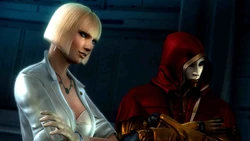 Lovelace and the Regent of the Mask, high-ranking members of the LOA.