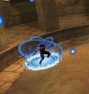 Ryu using the Art of Divine Life to create blue essences.