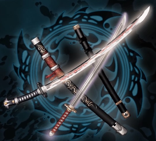 Red Guardian Ninja Sword and Kunai /