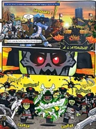 Bone King attacking Ninjago City.