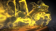 Lloyd using his Golden Power to summon the Golden Dragon