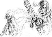 Concept art of the Djinn Blade absorbing a ninja's soul