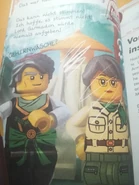 Harumi's anger of Wu and Misako by crossing their images and Garmadon's appearance as his Master form in the book.