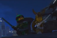 Wu and Lloyd facing off Garmadon