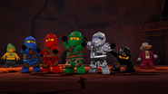 The original five Ninja (Jay, Kai, Lloyd, Zane, and Cole)