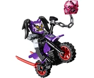 The Stone Booster Bike in set form with Ultra Violet wearing the Mask of Hatred.