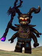 Garmadon uses Destruction to transform into his Oni Form