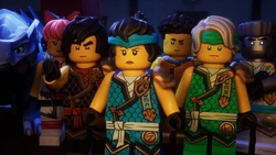 Lloyd choose to leave Jay to stay and find the Arc Dragon hunters.