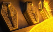 Ancient Serpentine sarcophagi used by the 