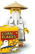 On the corn flakes box in 71019 The LEGO Ninjago Movie Series