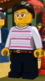 Striped shirt woman