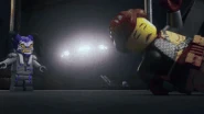 Harumi getting hit by the Battle Wagon
