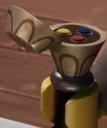 Bleckt opening the top of the cane.