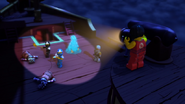 The ninja practicing on Serpentine dummies at night.