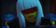 Harumi wakes up as the police approaches her