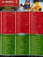 Card checklist on inner cover (front)