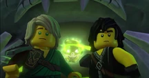 Cole and Lloyd being found by the Skull Sorcerer
