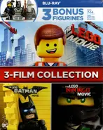 "3-Film Collection" Blu-Ray bundle containing The LEGO Ninjago Movie, The LEGO Movie, and The LEGO Batman Movie, plus bonus Batman, Wyldstyle, and Gandalf minifigures