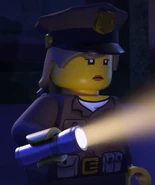 A female blonde guard