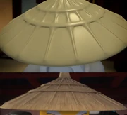 Comparison between straw hat's texture in animation before and after .
