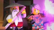 Wu and Lloyd watching Garmadon's transformation