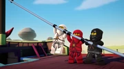 The ninja clean the Bounty.