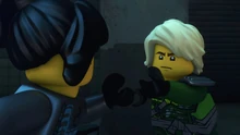 Lloyd and Nya training.