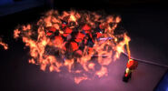 Kai using Fire against the Stone Army