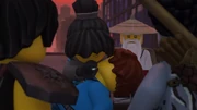 Wu standing with the ninja above Jay