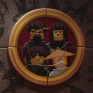 Wu and Garmadon's mother with Spooky Girl's hair and young Garmadon with Max (LEGO Club)'s hair