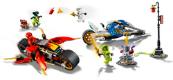 Lego ninjago kai's blade cycle & zane's snowmobile shop