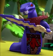 Chope'rai wielding a blade in a set animation