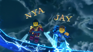Nya and Jay in their Season 6 intro