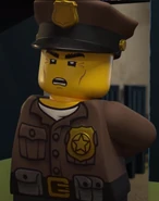 An older looking guard