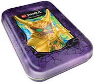 Midi Tin[18] including six Boosters plus a Ninjago minifigure foil/paper pack and Card LE10 - Brave Crystalized Cole Limited Edition[19]