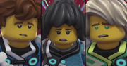 The textures and lines of , , and 's hair