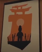 A poster of Okino in Milton Dyer's room