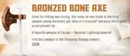 Bronzed Bone Axe