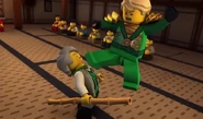 Garmadon using the Art of the Silent Fist on Lloyd.