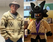 Garmadon's outfit is based on Tommy's sweater.