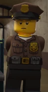 A guard with blonde eyebrows