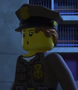 A female guard with nougat hair